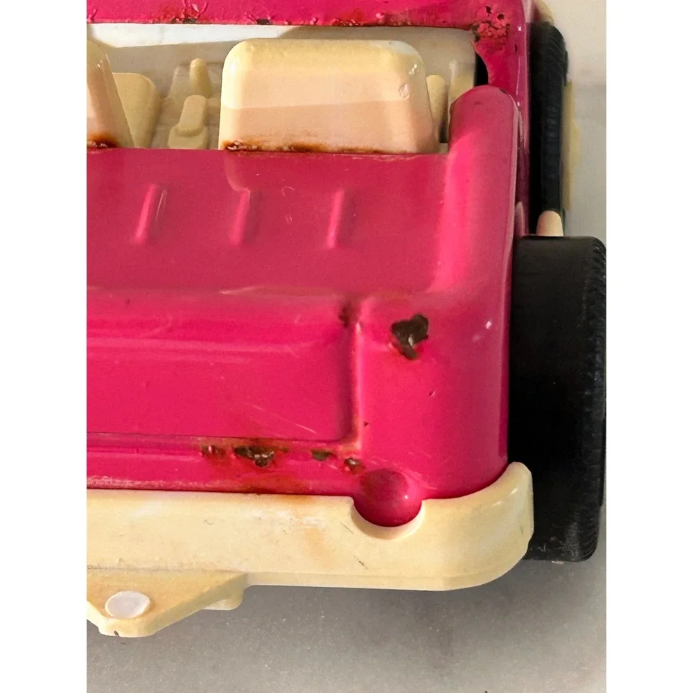 Vintage Tonka Pink Metal Jeep Pressed Steel Toy Car Magenta